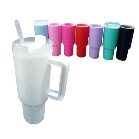 VASO GRANDE C/TAPA, MANIJA Y SORBETE X1