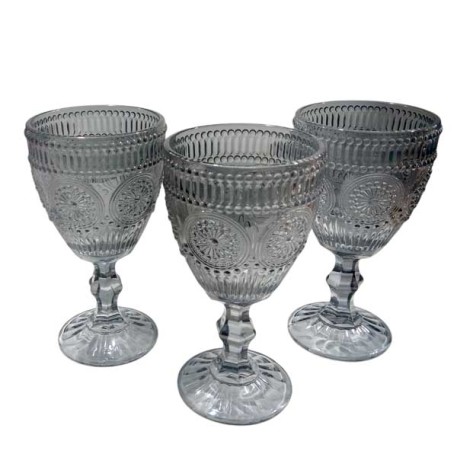 TUTTO CASA 2498-24 SET 6 COPAS TRAMAS FUME 320ML