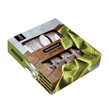 SIMONAGGIO 1510/12 JGO CUBIERTOS C/MGO. MADERA X12