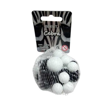 CEBRA 25BOLITAS VIDRIO 16MM +1BOLON 25MM
