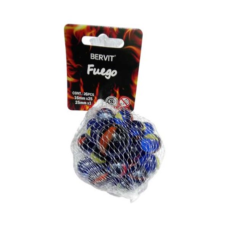 FUEGO 25BOLITAS VIDRIO 16MM +1 BOLON 25MM
