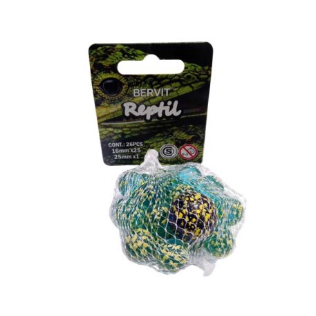 REPTIL 25BOLITAS VIDRIO 16MM +1BOLON 25MM