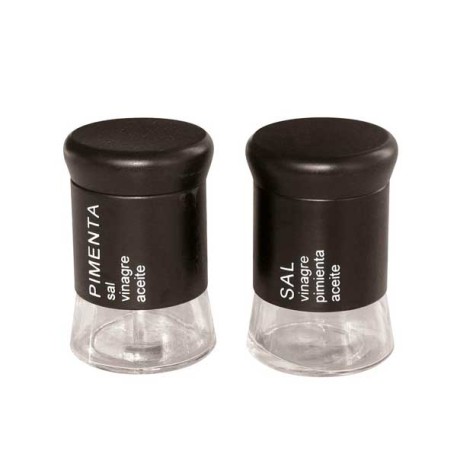 WALPLO 1114024 SET SALERO-PIMENTERO NEGRO