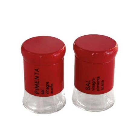 WALPLO 1114034 SET SALERO-PIMENTERO ROJO