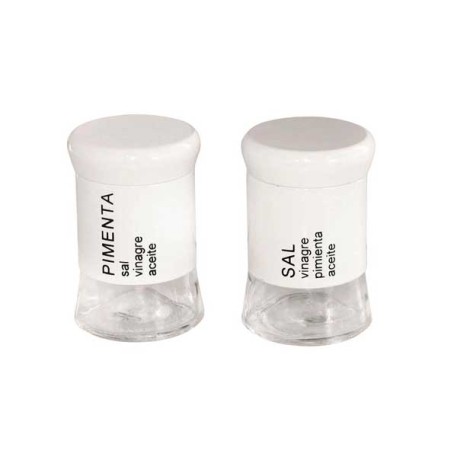 WALPLO 1114014 SET SALERO-PIMENTERO BLANCO