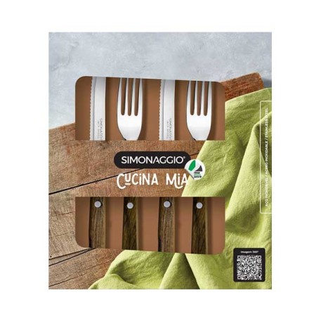 SIMONAGGIO 1510/12 JGO CUBIERTOS C/MGO. MADERA X12