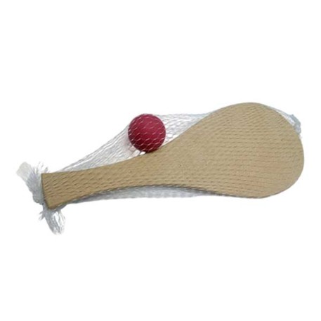 PALETA DE MADERA X2 C/PELOTA E/RED X1