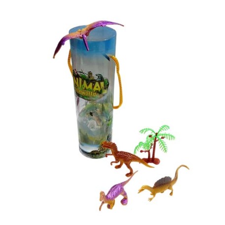 DINOSAURIO X4 E/TUBO X1