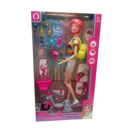 K&K SD24842Z2 MUÑECA C/MONOPATIN E/CAJA X1