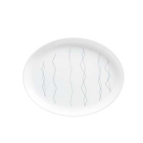 LUMINARC P3765 PLATO OVAL MARBLE BLANC 28CM X1