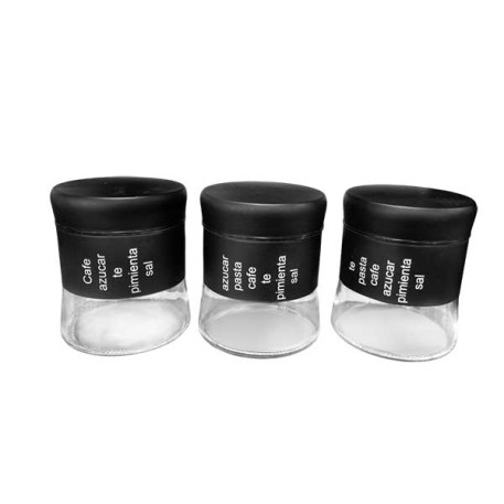 PACO AB-20747 SET X3 FRASCO C/TAPA NEGRA 