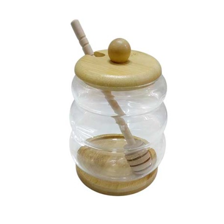 K&K CA5159ZS FRASCO C/TAPA MADERA C/BASE +CUCHARITA P/MIEL
